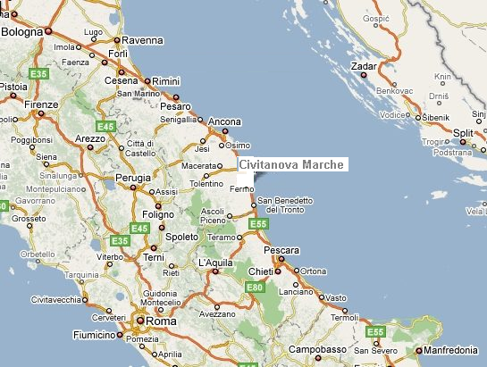 mappa italty Marche Civitanova Marche bb lacasatragliulivi